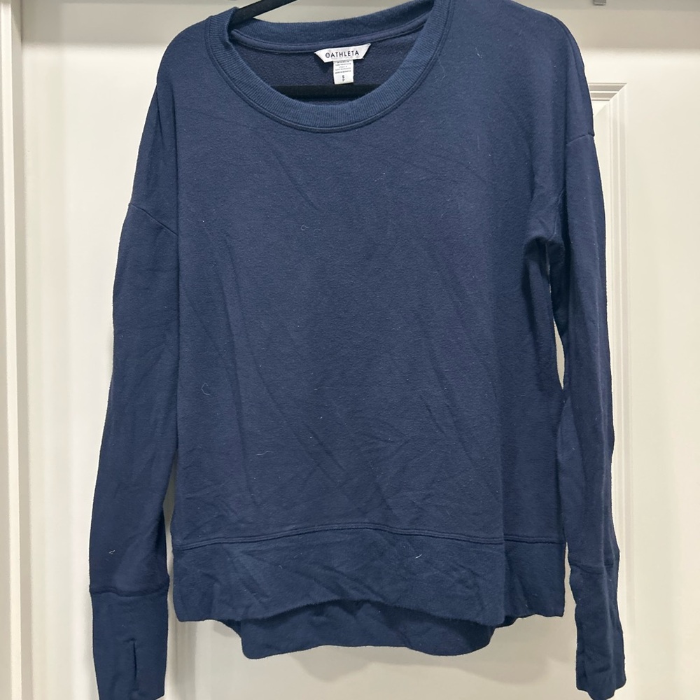 Athleta Navy Crewneck Pullover Top